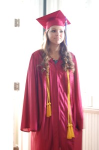 Sarah marches in to Pomp and Circumstance